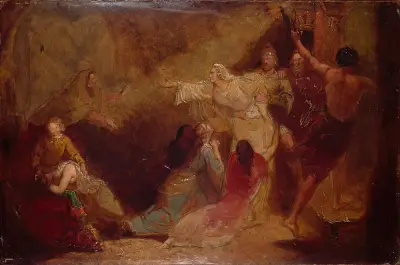 Elgiva seized by order of Archbishop Odo, Sir John Everett Millais