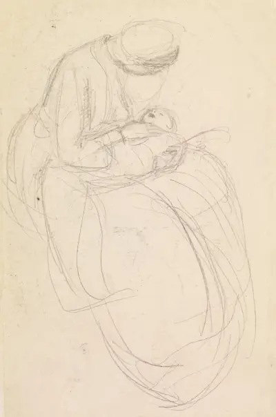 Kobieta – matka przyglądająca się swojemu dziecku, Sir John Everett Millais
