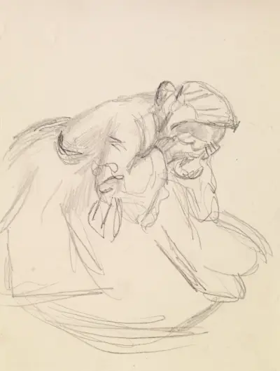 Kobieta – szkic zrozpaczonej kobiety, siedzącej, Sir John Everett Millais