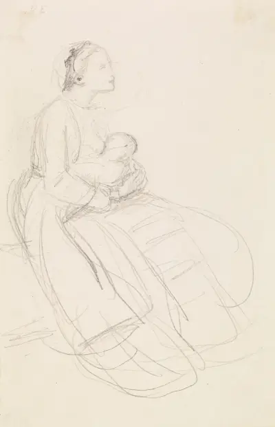 Kobieta – Szkic matki karmiącej dziecko, Sir John Everett Millais
