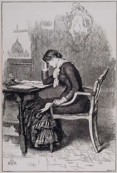 Ukryta w mroku – Gdy list był gotowy, odkryła, że nie mogła go wysłać, Sir John Everett Millais