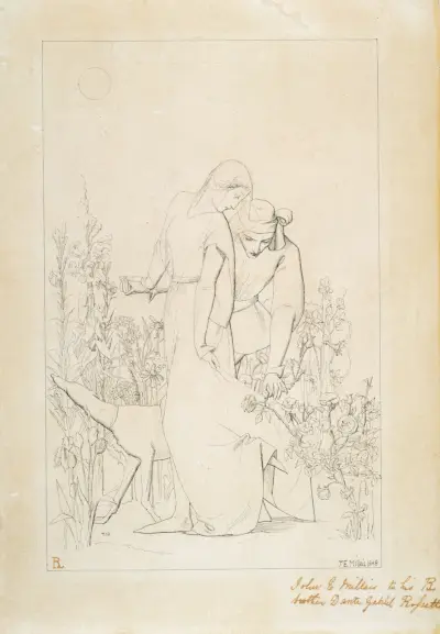 Kochankowie przy krzewie róży, 1848 – Nr. 1, Sir John Everett Millais