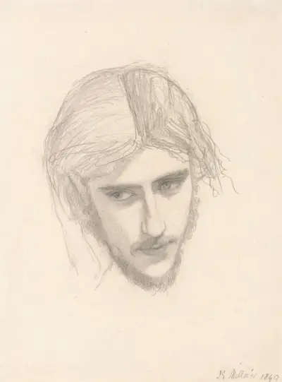 Studium głowy Ferdynanda z obrazu „Ferdynand zwiedziony przez Ariela”, Sir John Everett Millais