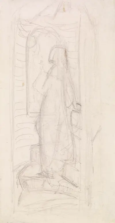 Tennysona Wigilia św. Agnieszki – szkic kompozycyjny, Sir John Everett Millais