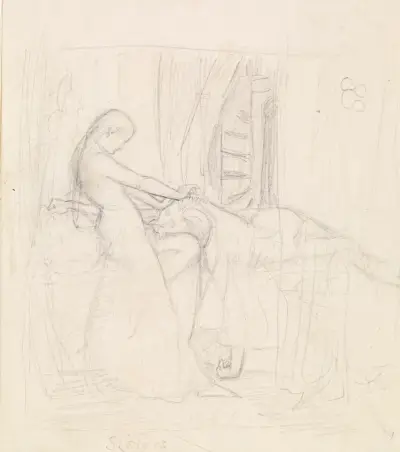 Siostry Tennysona – szkic postaci, 1855 – nr 1, Sir John Everett Millais