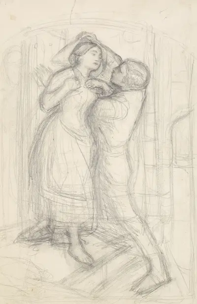 Ucieczka heretyka – szkic dziewczyny i jej kochanka, 1857 – Nr. 1, Sir John Everett Millais