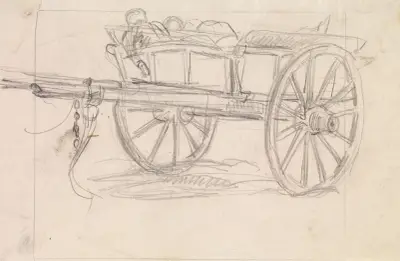 Dżuma w Elliant – szkic wozu wiozącego zmarłych, Sir John Everett Millais