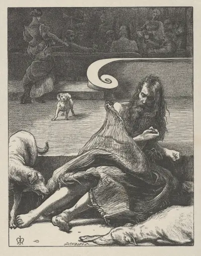 Bogacz i Łazarz, Sir John Everett Millais