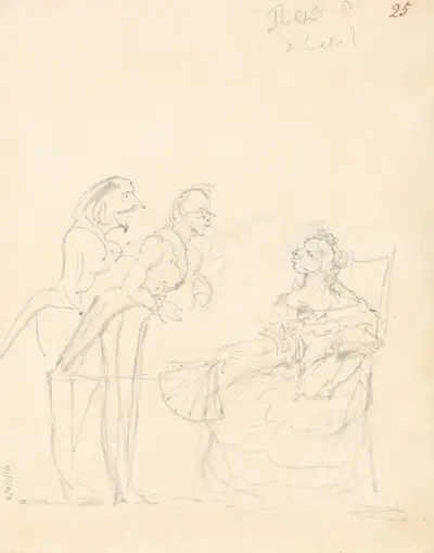 Dwaj panowie rozmawiający z siedzącą damą – nr 2, Sir John Everett Millais