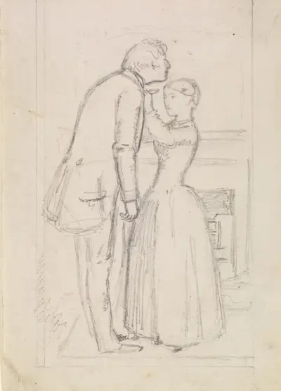Szkic postaci do „Mr Wray's Cash-Box” Wilkiego Collinsa, Sir John Everett Millais