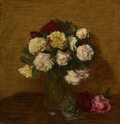 Rosen in einer Vase von Henri Fantin-Latour