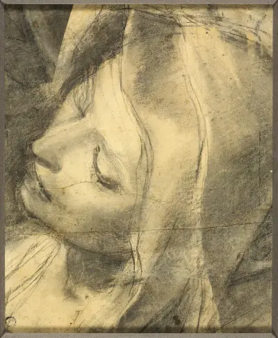 Head of the Swooning Virgin; Study for the Deposition av Federico Barocci