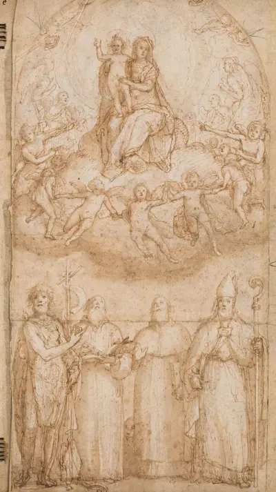 Madonna and Child with Four Saints av Federico Zuccaro