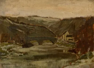 Bridge over the River Lesse av Félicien Rops