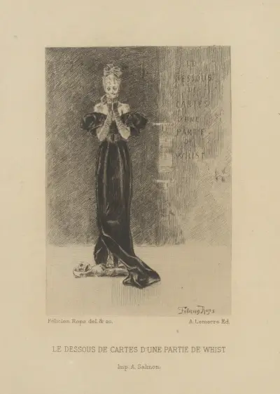 Le dessous de cartes d’une partie de whist av Félicien Rops