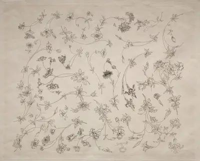 Flower designs for plates and borders (no. 14) av Félix Bracquemond