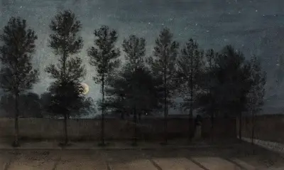 Vue de la rue Lakanal au Grand-Montrouge en 1889, effet de Lune., Félix Brard