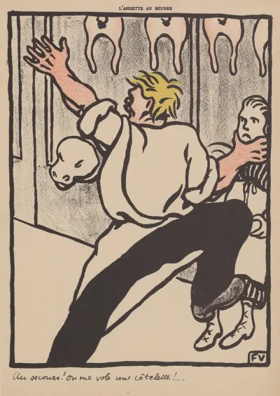 Au secours! On me vole une côtelette von Félix Vallotton