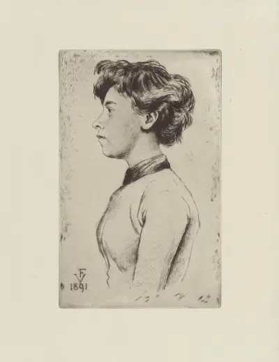 Jeune fille en buste av Félix Vallotton