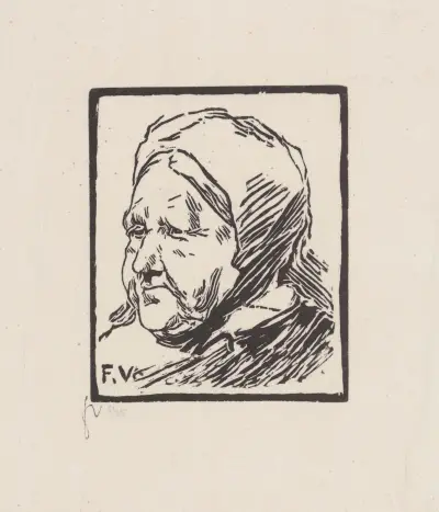 Tête de vieille femme av Félix Vallotton
