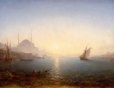 Constantinople, Sainte-Sophie Au Soleil Levant av Félix Ziem