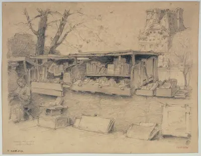 Les bouquinistes, quai Voltaire von Ferdinand Boberg