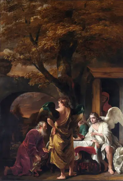 Abraham Entertaining the Three Angels von Ferdinand Bol
