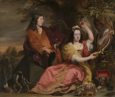 Jan van der Voort and his Sister Catharina with a Servant von Ferdinand Bol