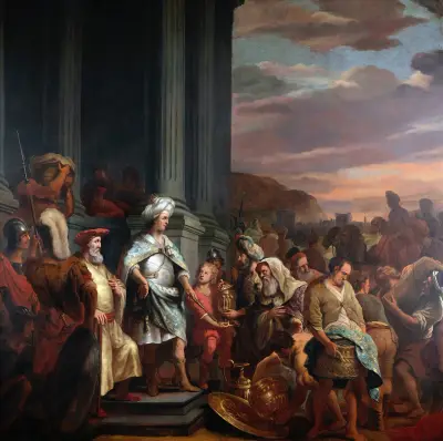 King Cyrus Handing over the Treasure Looted from the Temple of Jerusalem von Ferdinand Bol