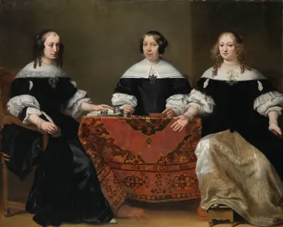 Portrait of the Three Regentesses of the Leprozenhuis, Amsterdam von Ferdinand Bol