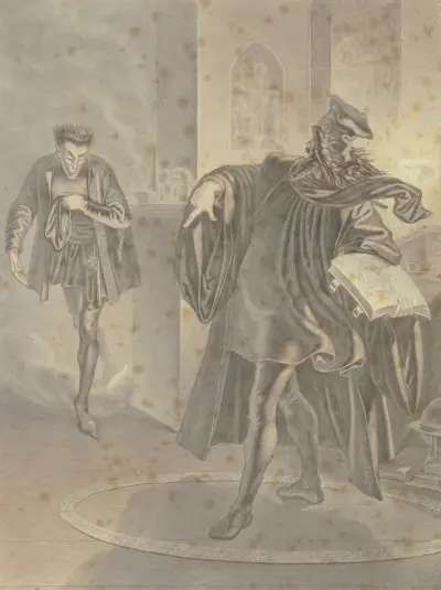 Faust nutí Mefistofela do kouzelného kruhu, Ferdinand Fellner