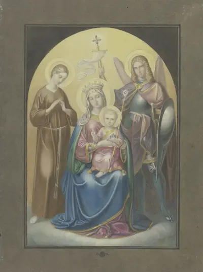 Madonna mit dem Heiligen Michael und der Heiligen Euphrosina av Ferdinand Fellner