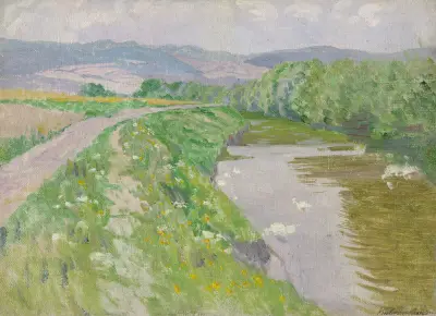 Landscape with a River av Ferdinand Katona