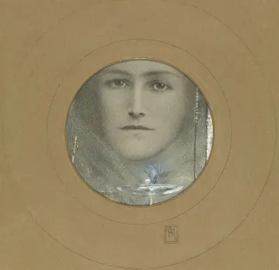 Brown Eyes and a Blue Flower, 1905 – Nr. 1, Fernand Khnopff