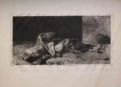 Araber, der über den Leichnam seines Freundes wacht von Mariano Fortuny Marsal