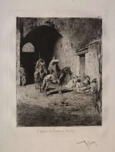 Wache der Kasbah in Tétouan von Mariano Fortuny Marsal