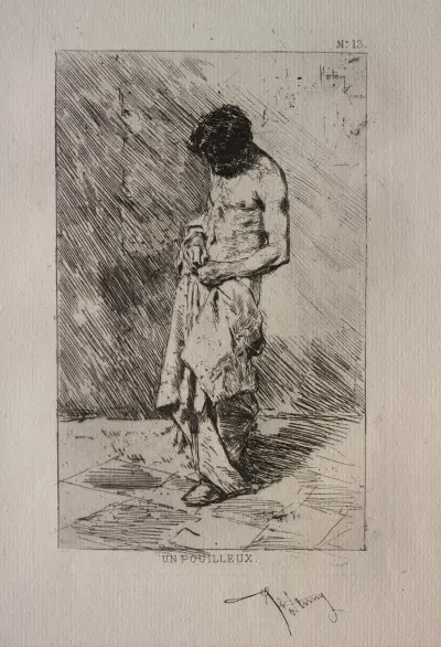 Mann bei der Flohsuche von Mariano Fortuny Marsal