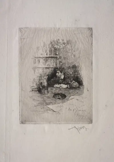 Porträt von Edouardo Zamaçois von Mariano Fortuny Marsal