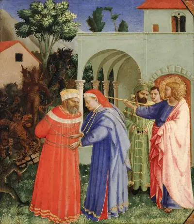 The Apostle Saint James the Greater Freeing the Magician Hermogenes av Fra Angelico