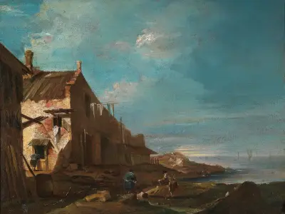 Pobřežní architektonické capriccio, Francesco Guardi