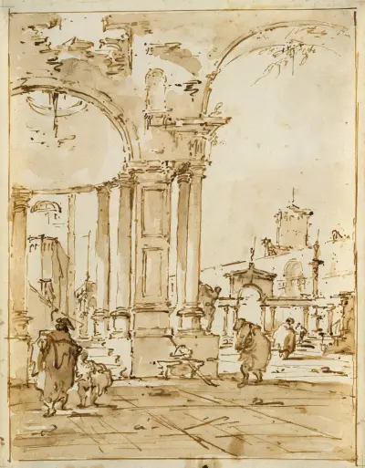 Architektonické capriccio s klasickými ruinami, Francesco Guardi
