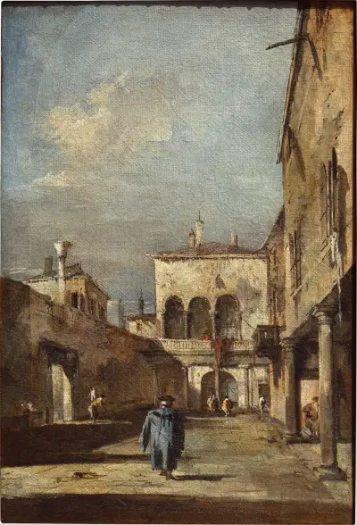 Architektonická fantazie s nádvořím, Francesco Guardi