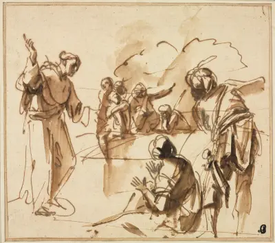 Predigender Mönch von Pier Francesco Mola