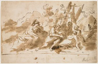 Erminia und die Hirten von Pier Francesco Mola