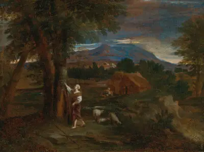 Erminia ritzt den Namen Tancreds in einen Baum von Pier Francesco Mola