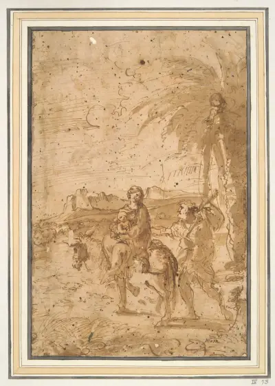 Die Flucht nach Ägypten von Pier Francesco Mola