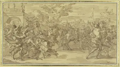 Abduction of the Sabine women av Francesco Solimena
