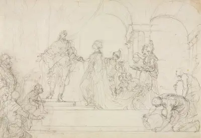 Meeting of Solomon and Queen of Sheba av Francesco Solimena