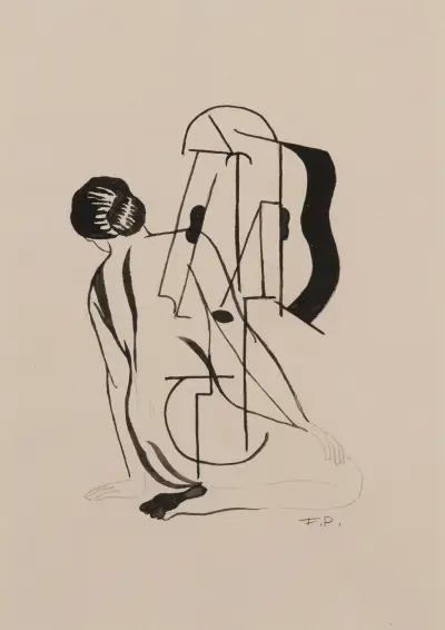 Ohne Titel oder Akt mit Gitarre von Francis Picabia