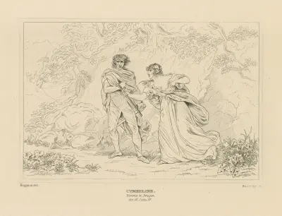 Cymbeline; Pisanio & Imogen, act III, scene IV av William Francis Starling